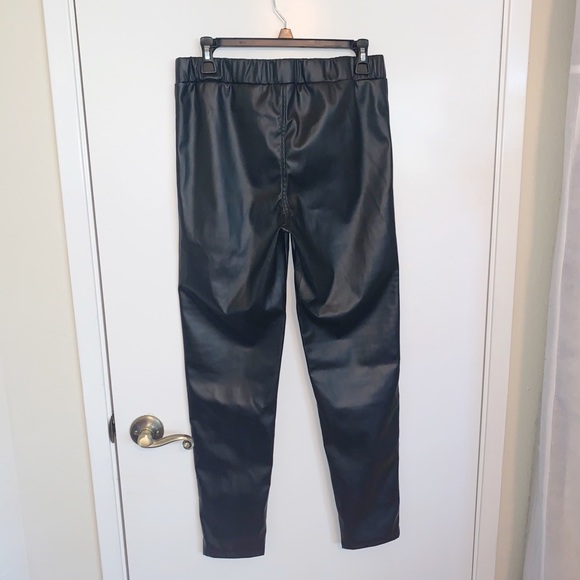 Easel Leather Look Moto Moto Leggings - Picture 3 of 6